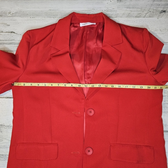 Sophie & Trey Womens Red Double-Breasted Blazer Jacket Size Large Modern Classic - Picture 8 of 14